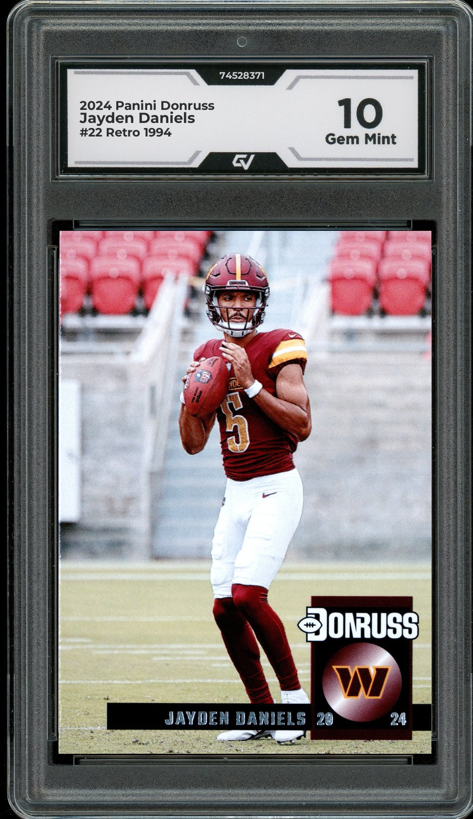 2024 Panini Donruss #22 Jayden Daniels Retro 1994 Rookie Card RC Graded 10 Gem Mint - Front