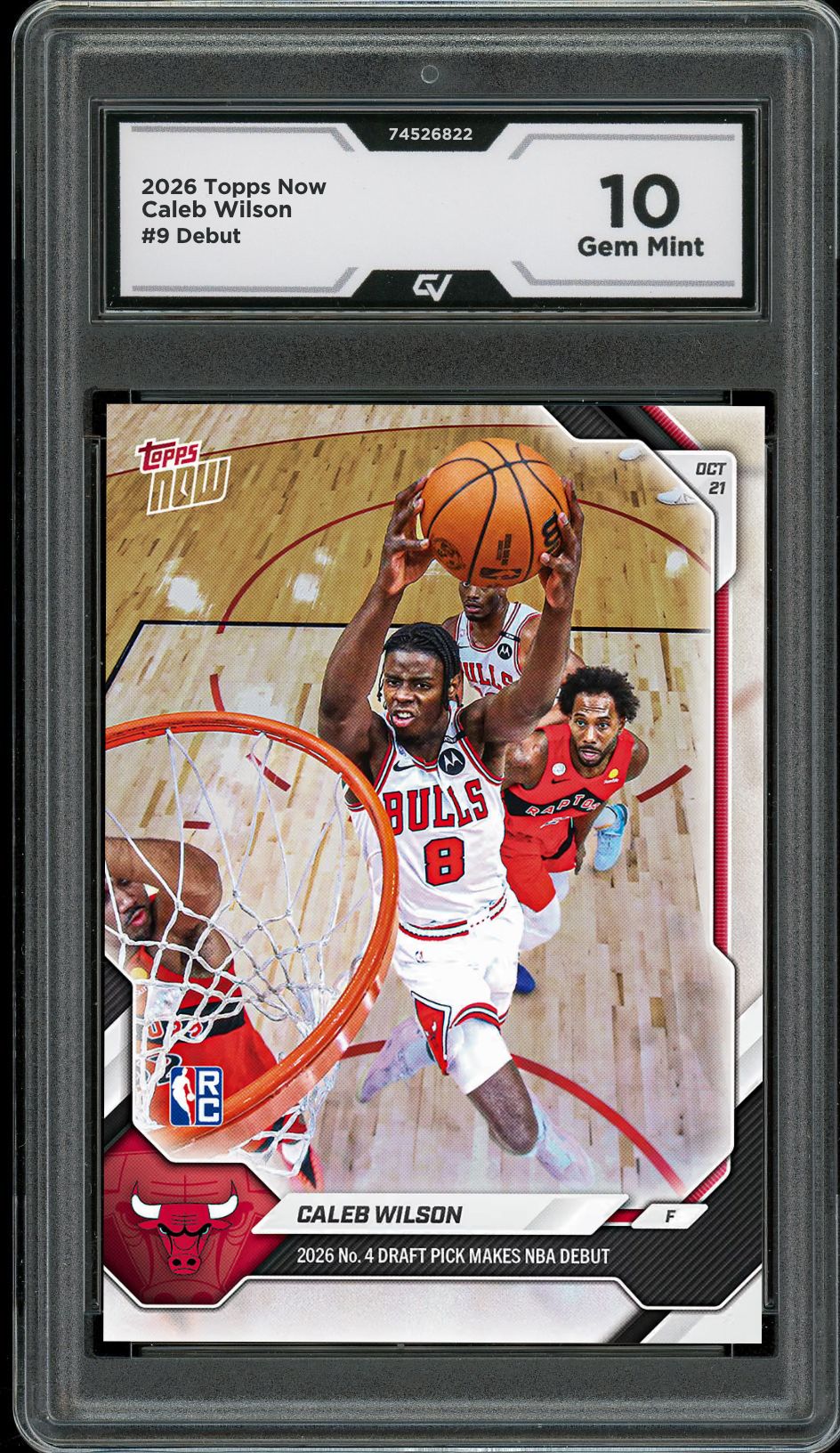 2026 Topps Now #9 Caleb Wilson Debut Game Graded 10 Gem Mint Presale