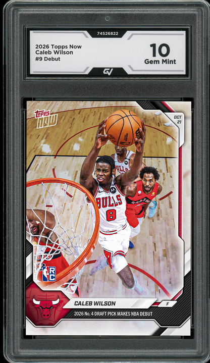 2026 Topps Now #9 Caleb Wilson Debut Game Graded 10 Gem Mint Presale