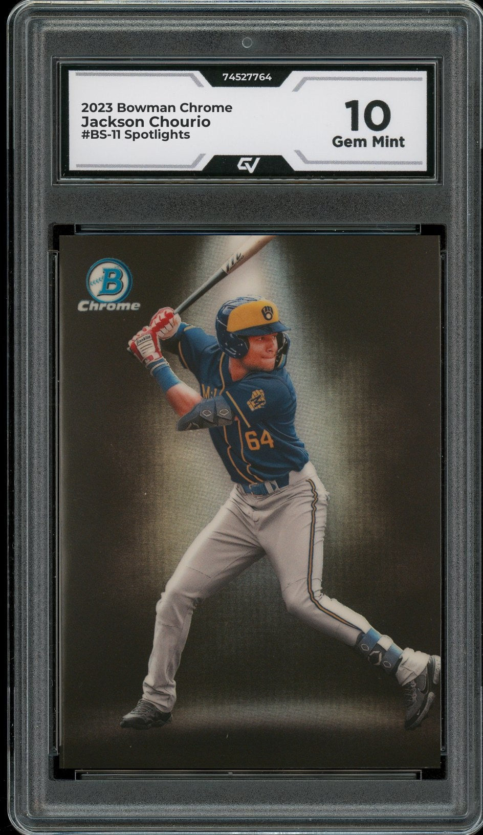 2023 Bowman Chrome #BS-11 Jackson Chourio Spotlights Graded 10 Gem Mint - Front
