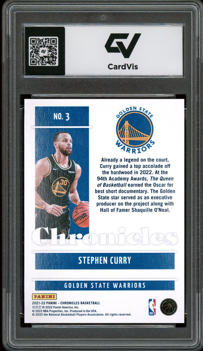2021 Panini Chronicles #3 Stephen Curry Graded 10 Gem Mint - Back