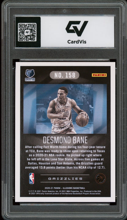 2020 Panini Illusions #158 Desmond Bane Rookie Card RC Graded 10 Gem Mint - Back