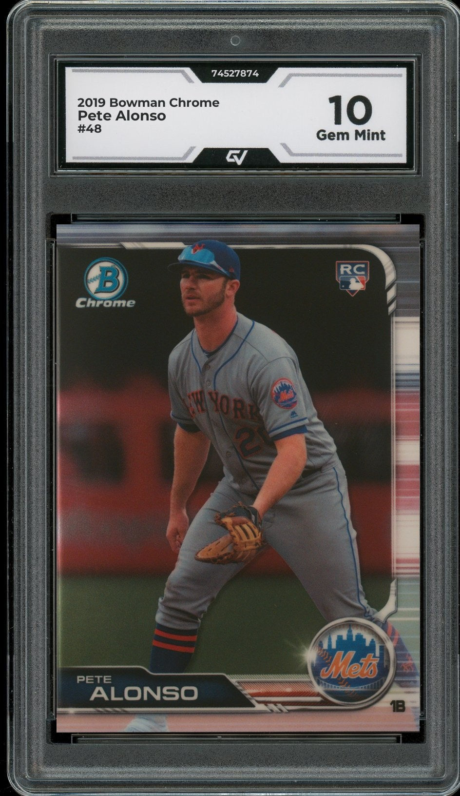 2019 Bowman Chrome #48 Pete Alonso Rookie Card RC Graded 10 Gem Mint - Front