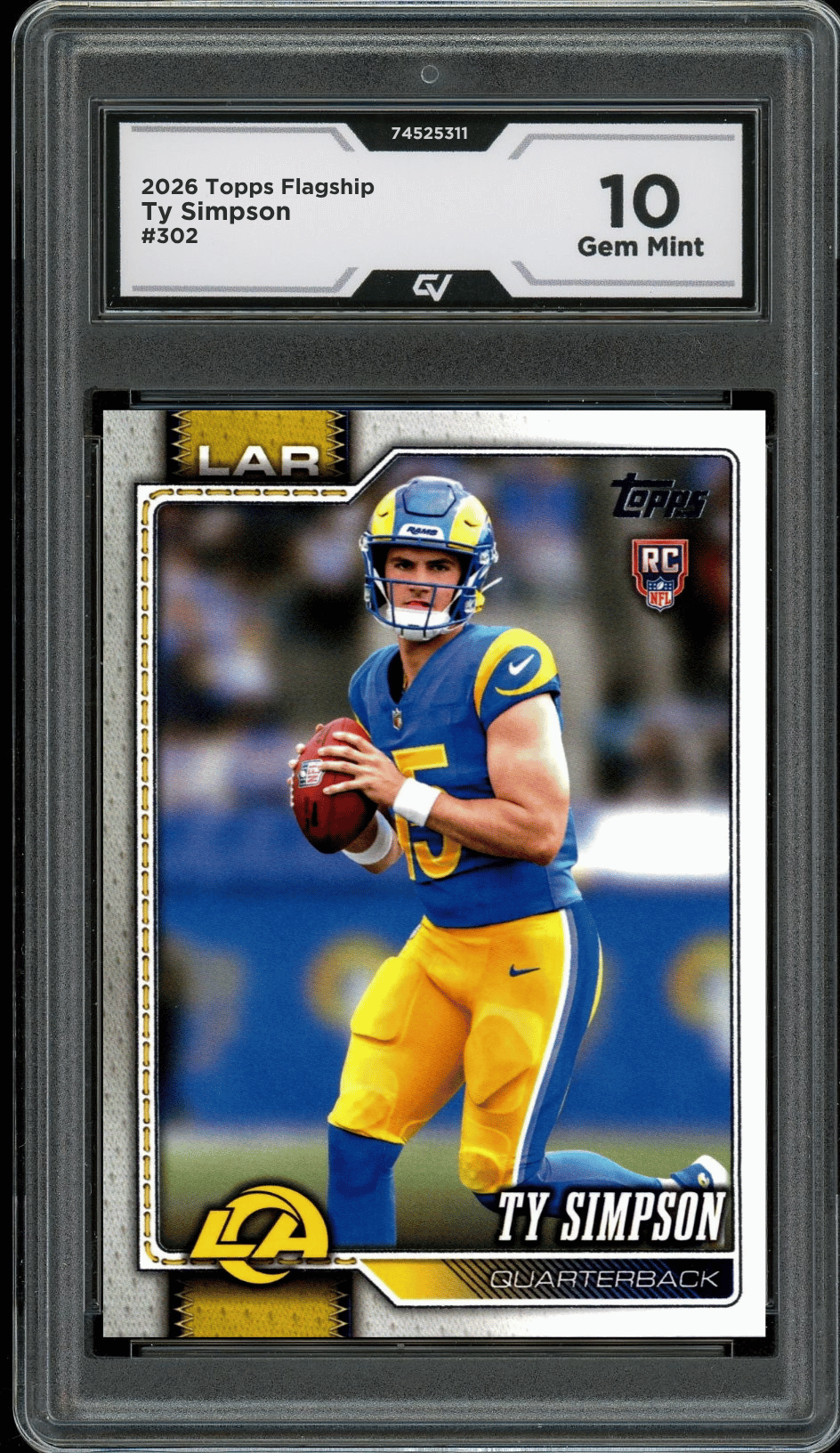 2026 Topps Flagship #302 Ty Simpson Rookie Card RC Graded 10 Gem Mint