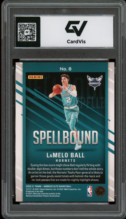 2020 Panini Donruss Elite #8 Lamelo Ball Spellbound Rookie Card RC Graded 10 Gem Mint - Back