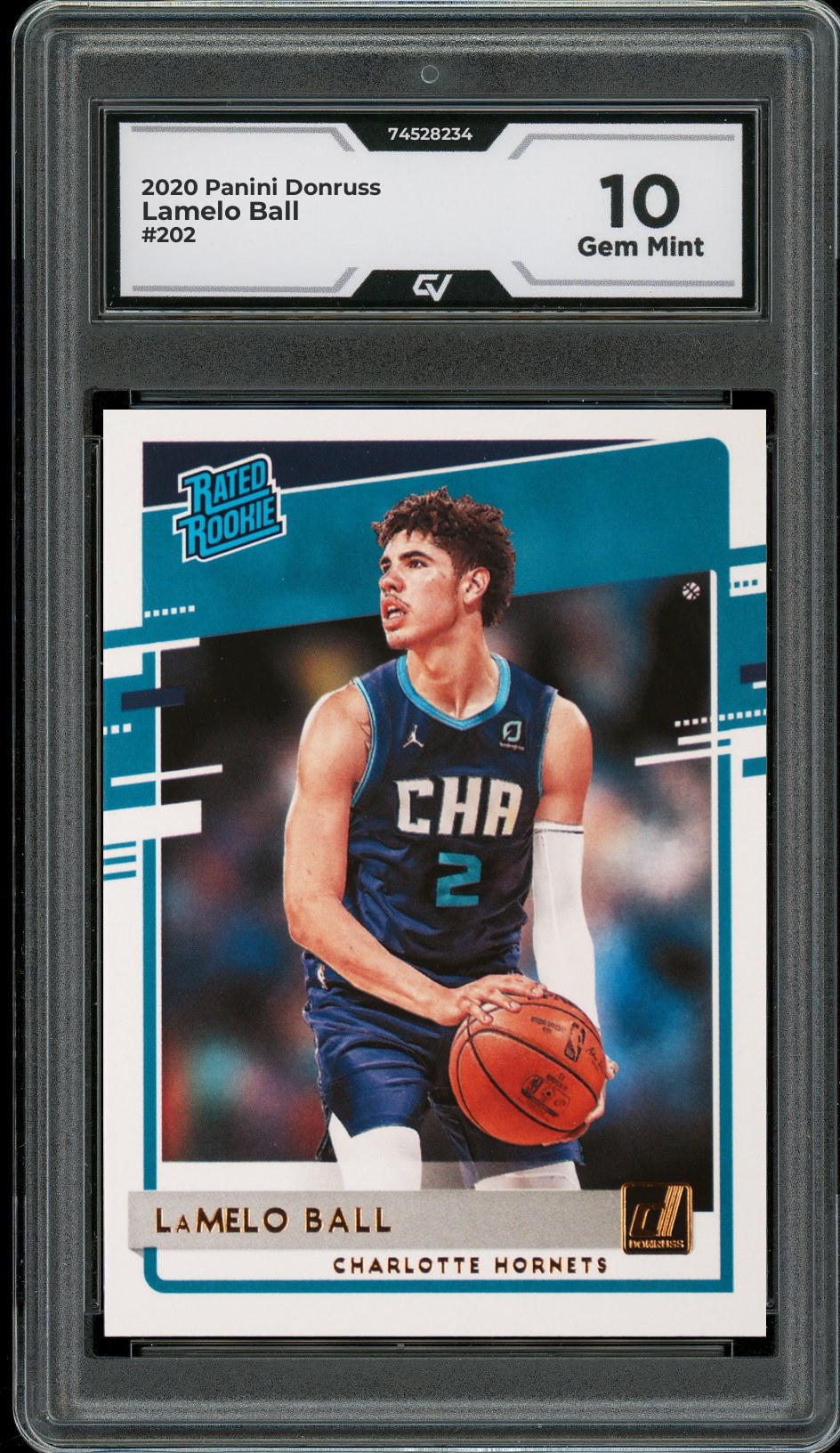 2020 Panini Donruss #202 Lamelo Ball Rookie Card RC Graded 10 Gem Mint - Front