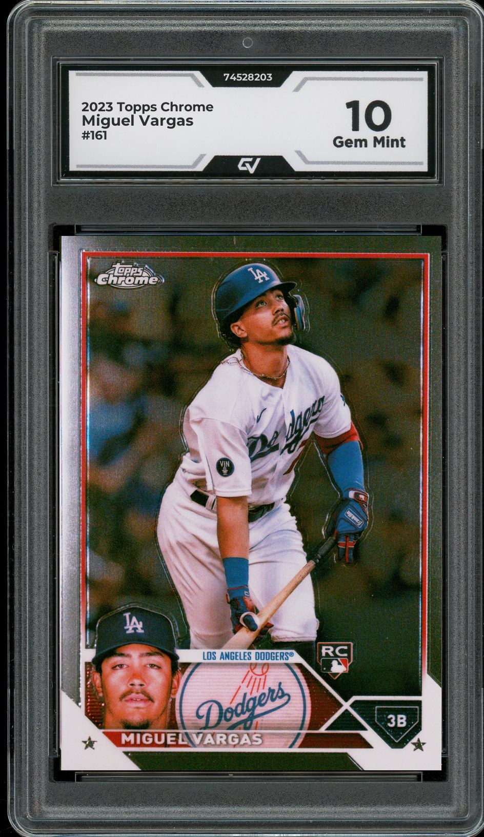 2023 Topps Chrome #161 Miguel Vargas Rookie Card RC Graded 10 Gem Mint - Front