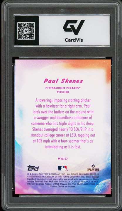 2024 Topps Update #MYS-27 Paul Skenes Mystical Graded 10 Gem Mint - Back