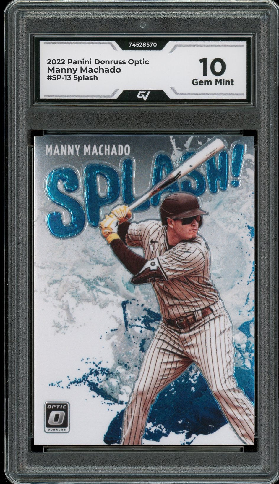 2022 Panini Donruss Optic #SP-13 Manny Machado Splash Graded 10 Gem Mint - Front