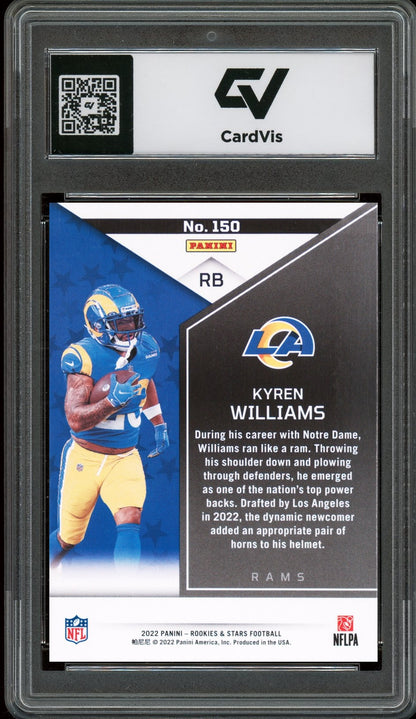 2022 Panini Rookies & Stars #150 Kyren Williams Rookie Card RC Graded 10 Gem Mint - Back