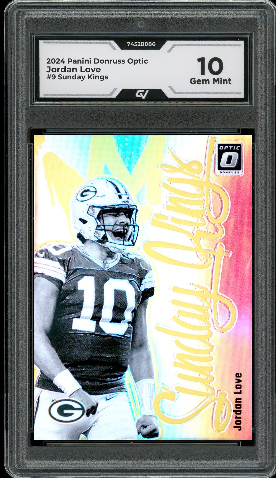 2024 Panini Donruss Optic #9 Jordan Love Sunday Kings Graded 10 Gem Mint - Front