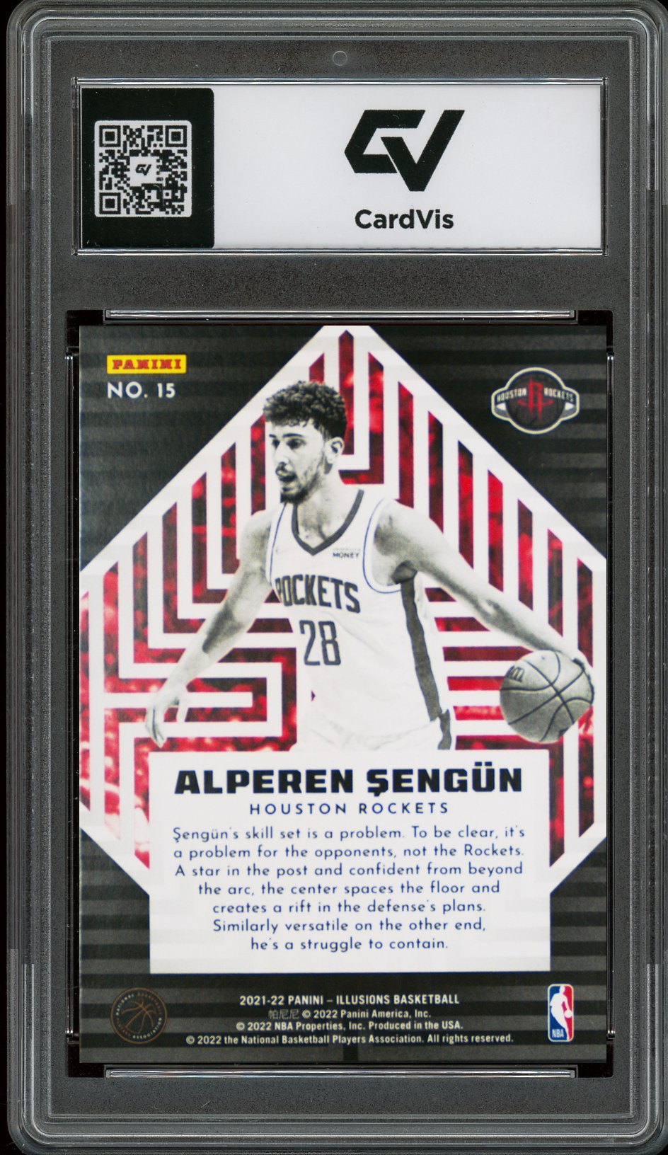 2021 Panini Illusions #15 Alperen Sengun Instant Impact Rookie Card RC Graded 10 Gem Mint - Back
