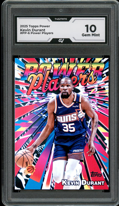 2025 Topps Power #PP-6 Kevin Durant Power Players Graded 10 Gem Mint - Front