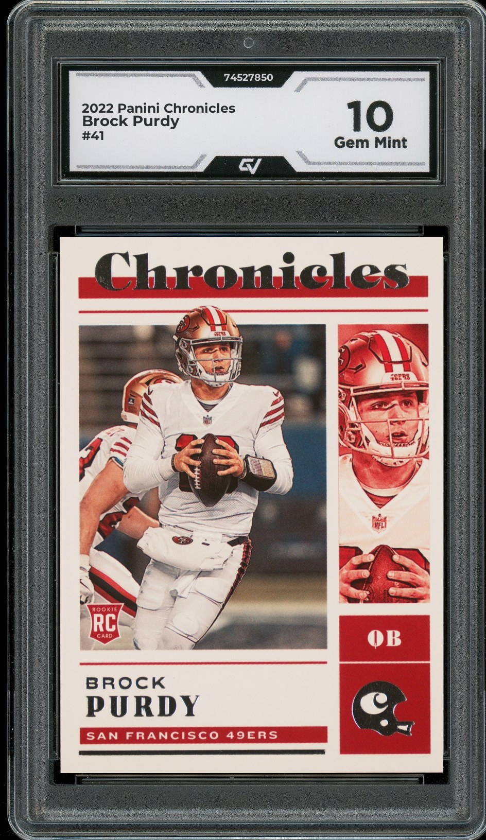 2022 Panini Chronicles #41 Brock Purdy Rookie Card RC Graded 10 Gem Mint - Front