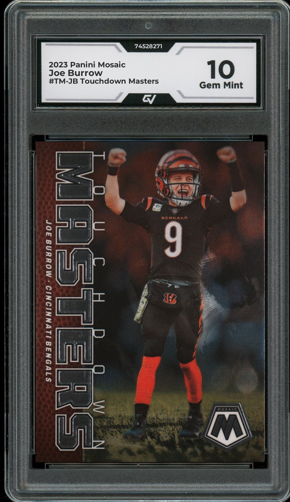 2023 Panini Mosaic #TM-JB Joe Burrow Touchdown Masters Graded 10 Gem Mint - Front