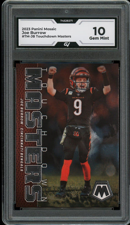 2023 Panini Mosaic #TM-JB Joe Burrow Touchdown Masters Graded 10 Gem Mint - Front