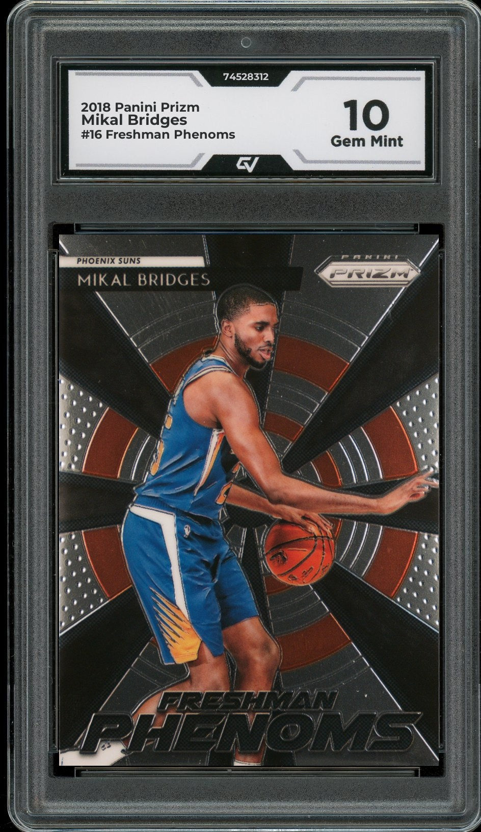 2018 Panini Prizm #16 Mikal Bridges Freshman Phenoms Rookie Card RC Graded 10 Gem Mint - Front