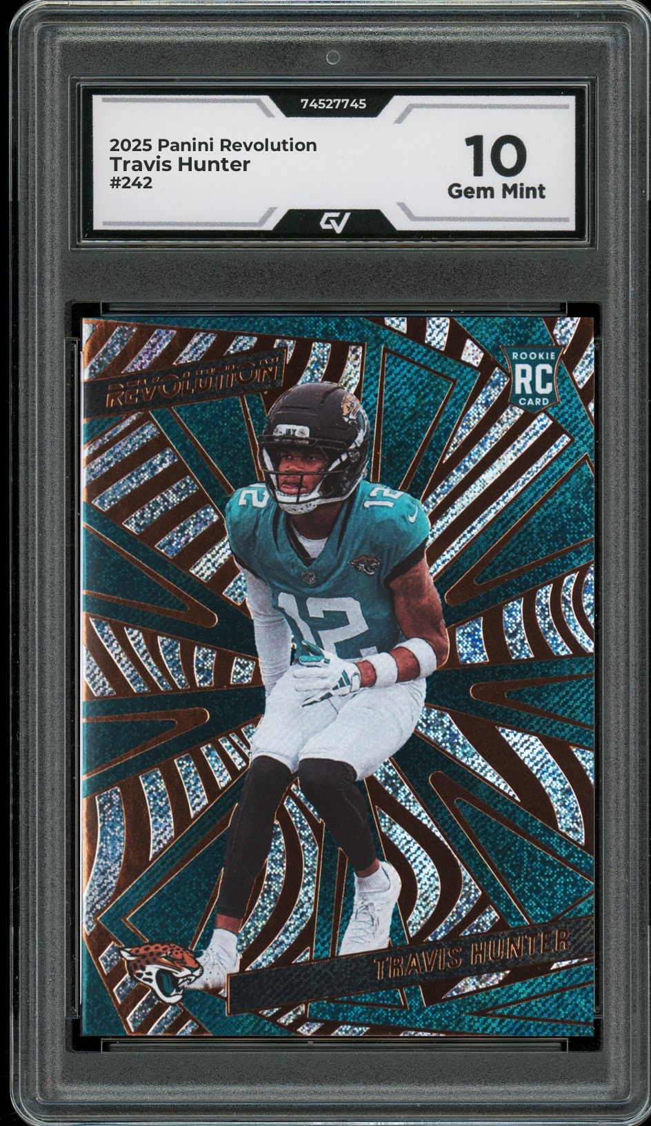 2025 Panini Revolution #242 Travis Hunter Rookie Card RC Graded 10 Gem Mint - Front
