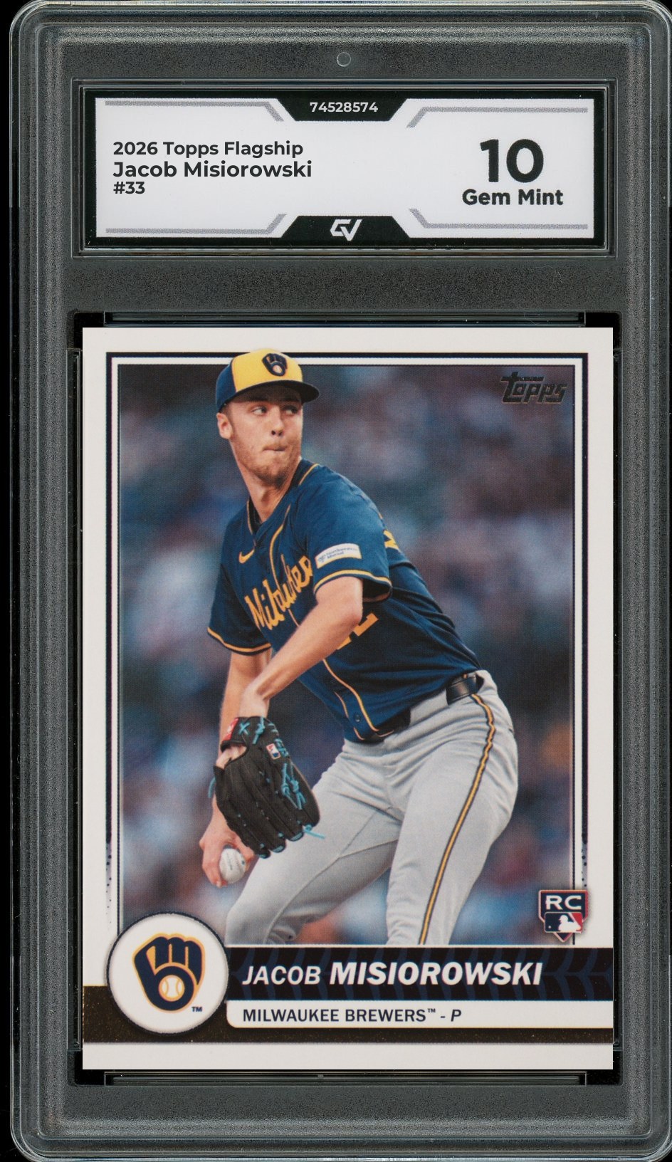 2026 Topps Flagship #33 Jacob Misiorowski Rookie Card RC Graded 10 Gem Mint - Front