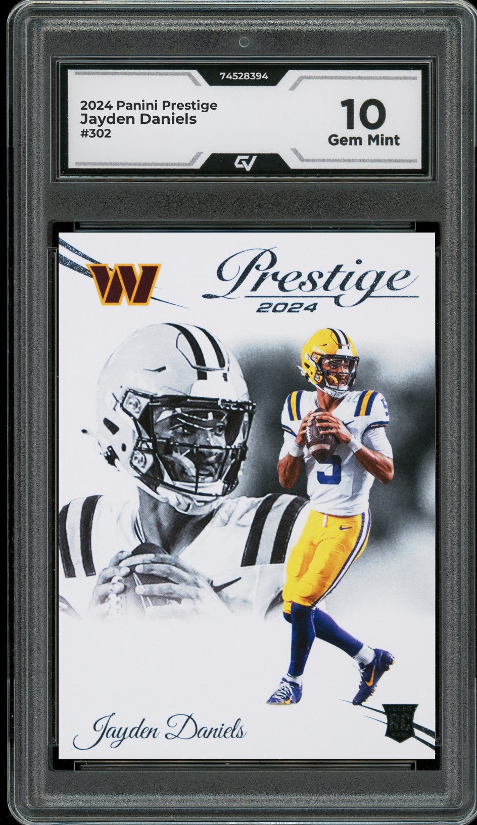 2024 Panini Prestige #302 Jayden Daniels Graded 10 Gem Mint - Front