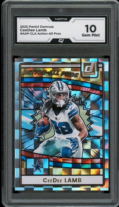 2025 Panini Donruss #AAP-CLA CeeDee Lamb Action-All Pros Graded 10 Gem Mint - Front