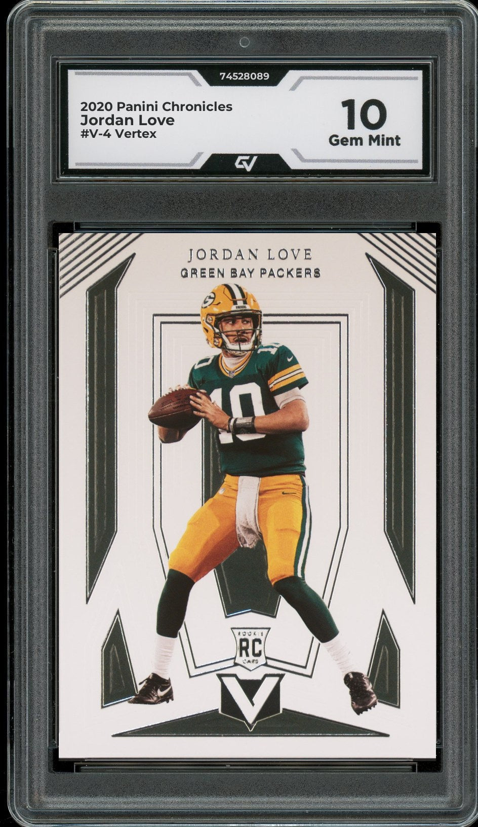2020 Panini Chronicles #V-4 Jordan Love Vertex Rookie Card RC Graded 10 Gem Mint - Front