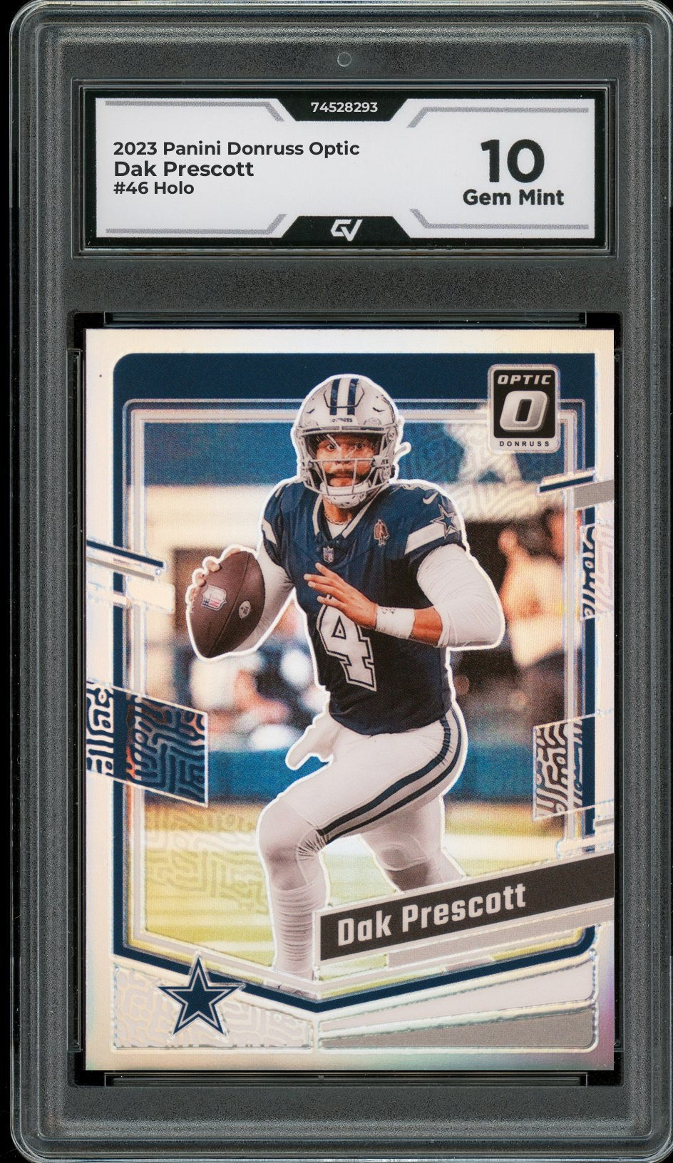 2023 Panini Donruss Optic #46 Dak Prescott Holo Graded 10 Gem Mint - Front