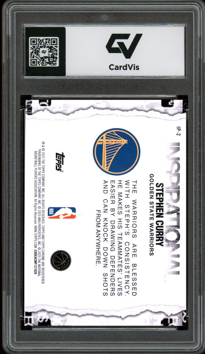 2025 Topps Chrome #IP-2 Stephen Curry Inspirational Graded 10 Gem Mint - Back