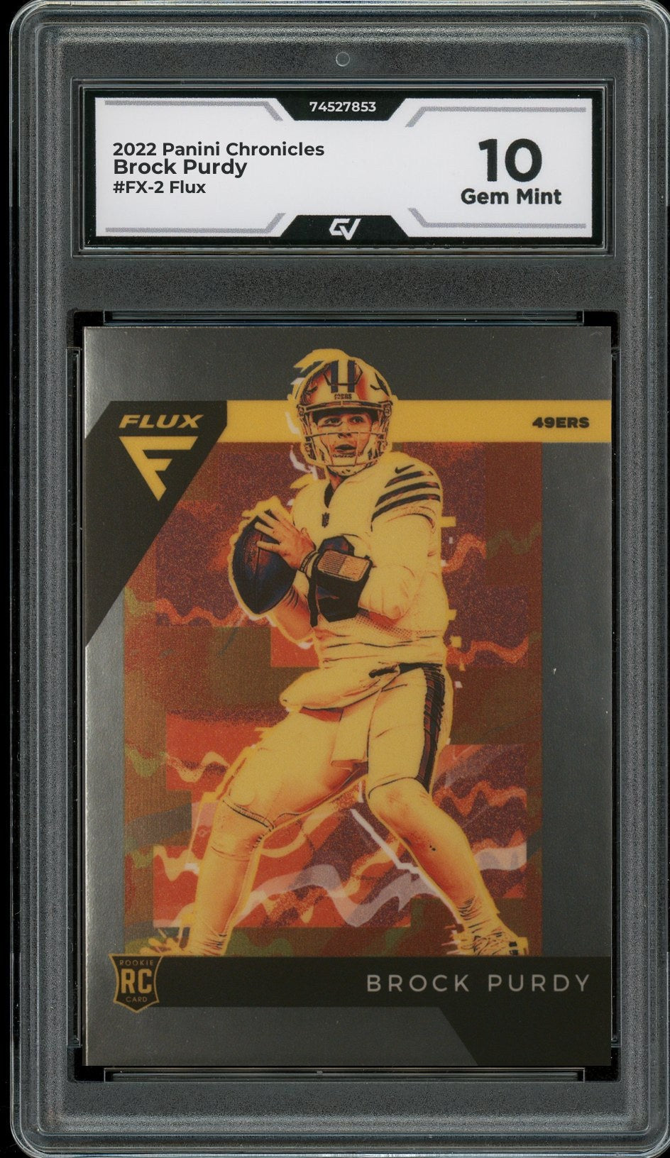 2022 Panini Chronicles #FX-2 Brock Purdy Flux Rookie Card RC Graded 10 Gem Mint - Front