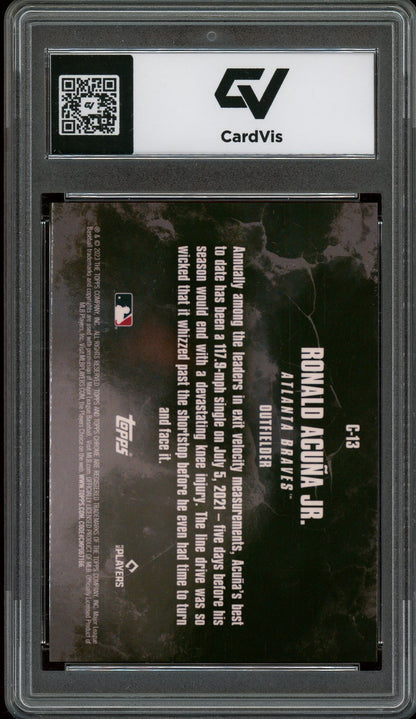 2023 Topps Chrome Update #C-13 Ronald Acuna Jr. Crushed Graded 10 Gem Mint - Back