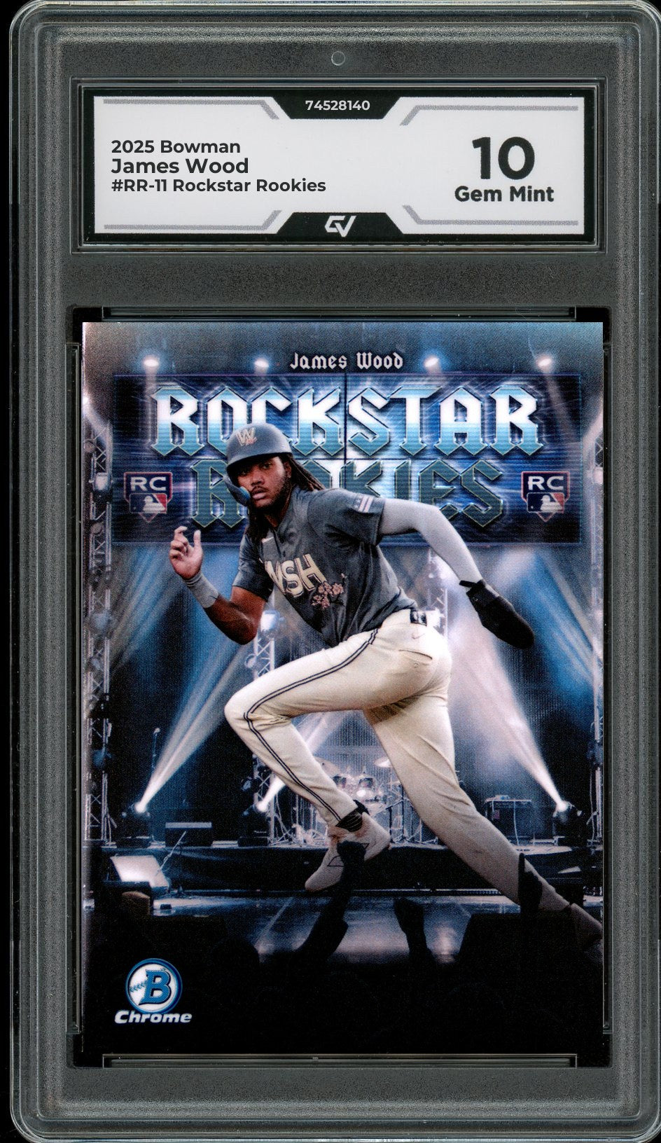 2025 Bowman #RR-11 James Wood Rockstar Rookies Graded 10 Gem Mint - Front