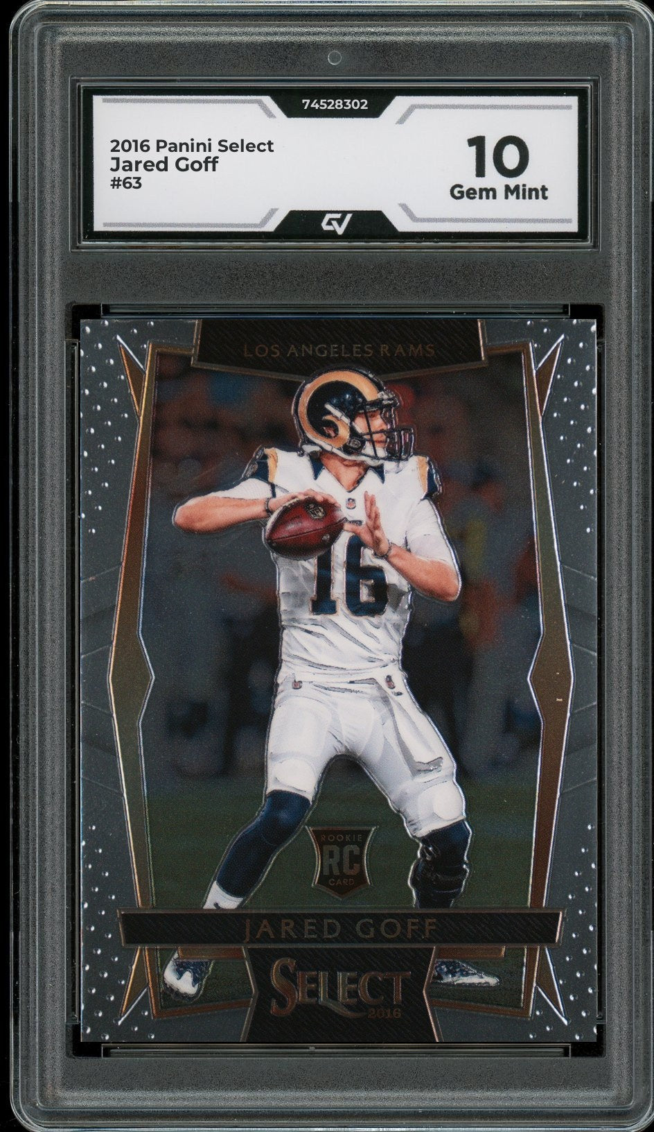 2016 Panini Select #63 Jared Goff Rookie Card RC Graded 10 Gem Mint - Front