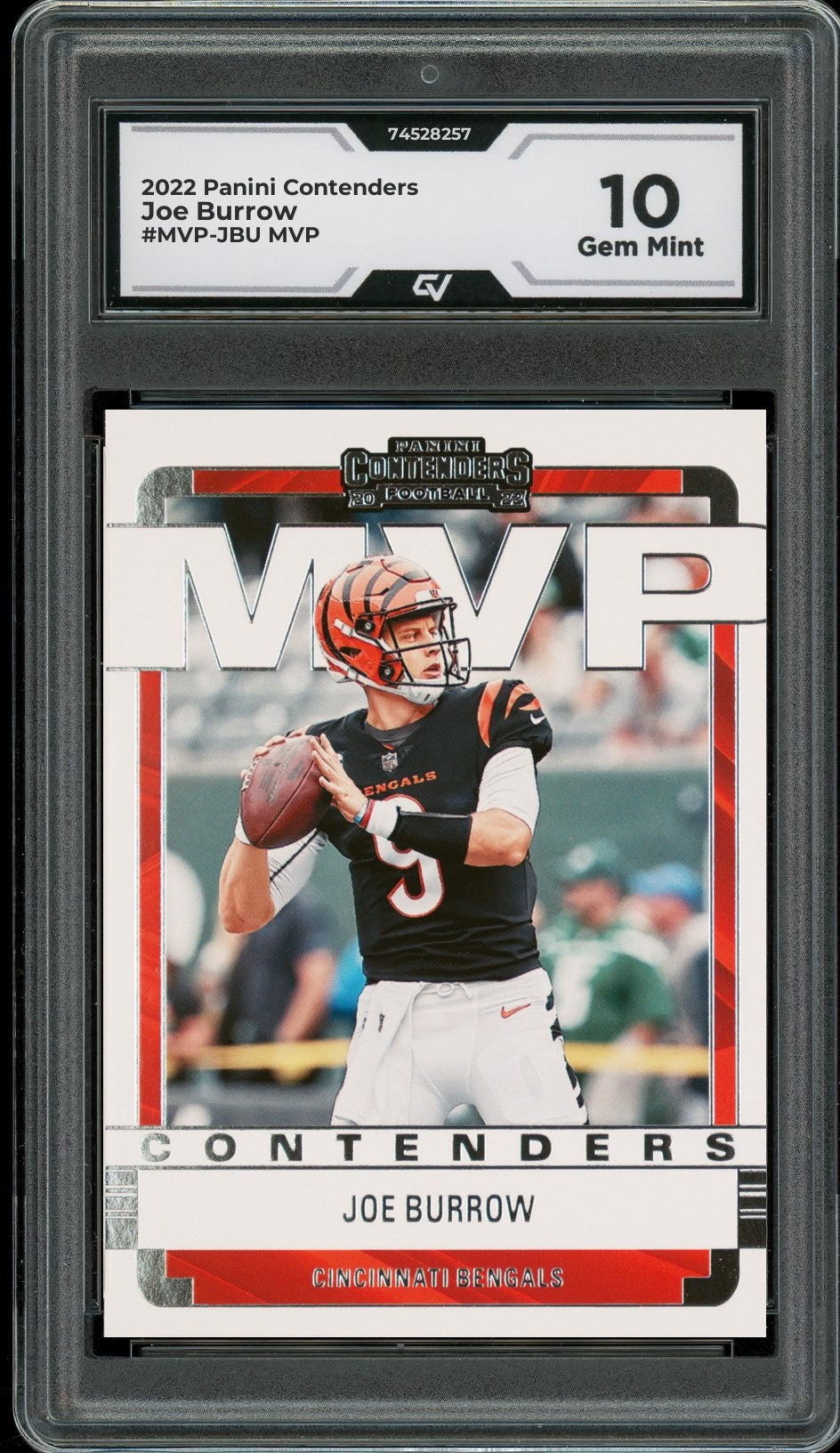 2022 Panini Contenders #MVP-JBU Joe Burrow MVP Graded 10 Gem Mint - Front