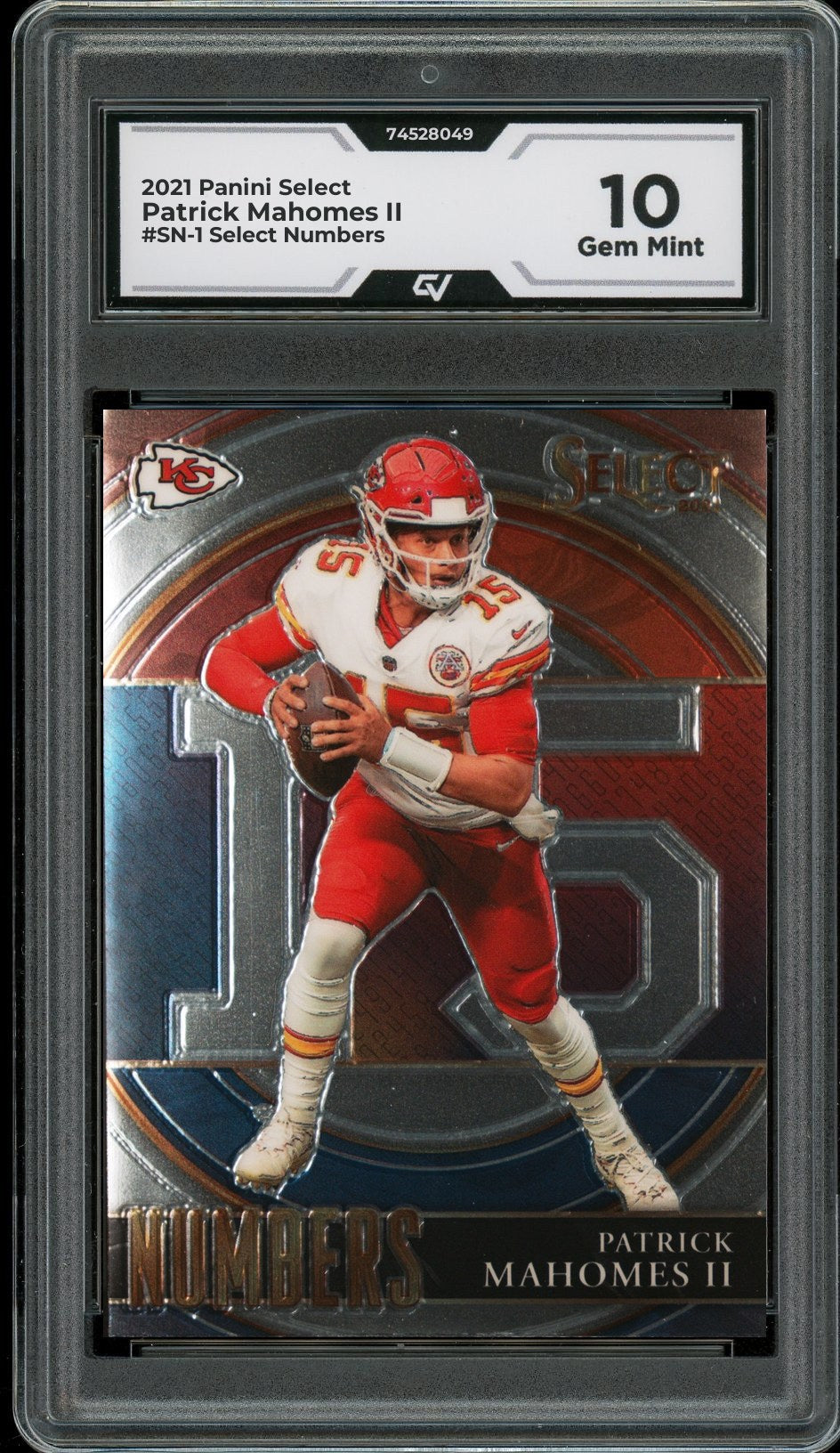 2021 Panini Select #SN-1 Patrick Mahomes II Select Numbers Graded 10 Gem Mint - Front