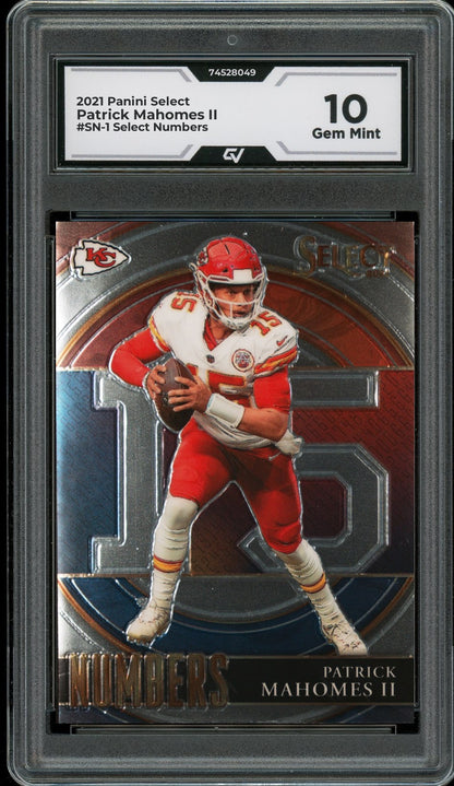 2021 Panini Select #SN-1 Patrick Mahomes II Select Numbers Graded 10 Gem Mint - Front