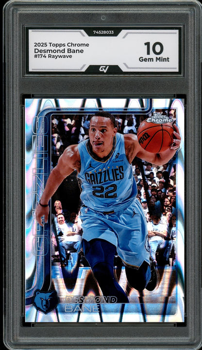 2025 Topps Chrome #174 Desmond Bane Raywave Graded 10 Gem Mint - Front