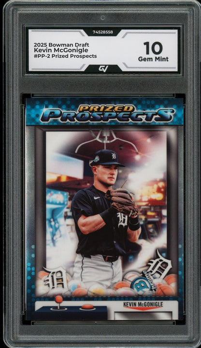 2025 Bowman Draft #PP-2 Kevin McGonigle Prized Prospects Graded 10 Gem Mint - Front