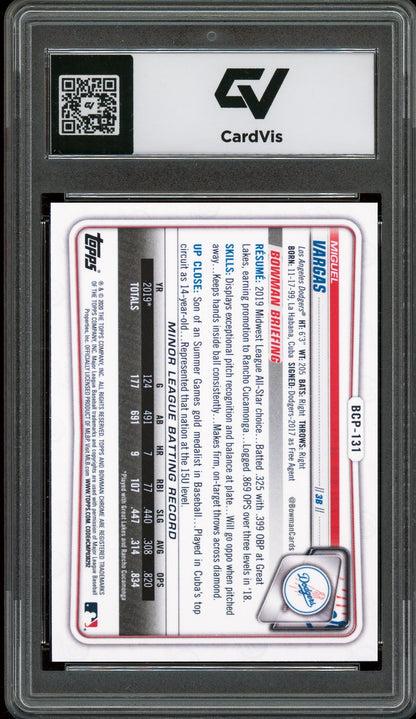2020 Bowman Chrome #BCP-131 Miguel Vargas Prospects Rookie Card RC Graded 10 Gem Mint - Back