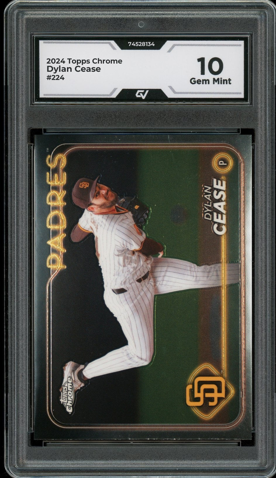 2024 Topps Chrome #224 Dylan Cease Graded 10 Gem Mint - Front