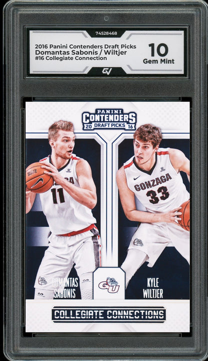 2016 Panini Contenders Draft Picks #16 Domantas Sabonis / Wiltjer Collegiate Connection Rookie Card RC Graded 10 Gem Mint - Front