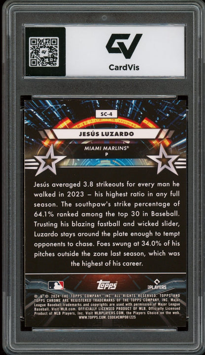 2024 Topps Cosmic Chrome #4 Jesus Luzardo Star Command Graded 10 Gem Mint - Back