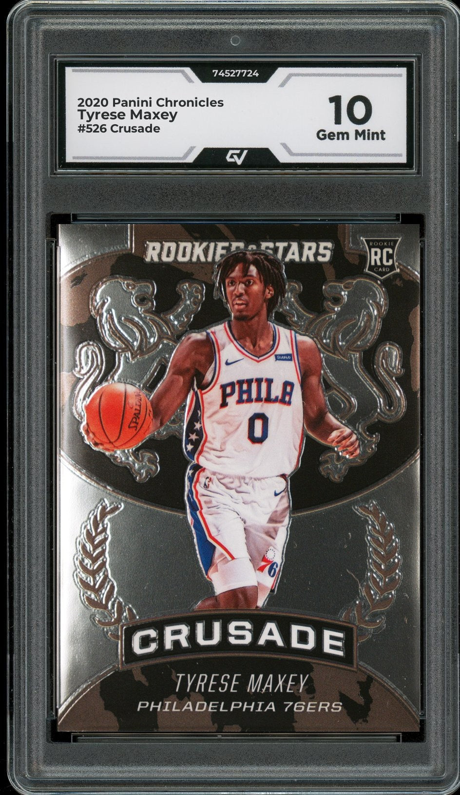 2020 Panini Chronicles #526 Tyrese Maxey Crusade Rookie Card RC Graded 10 Gem Mint - Front
