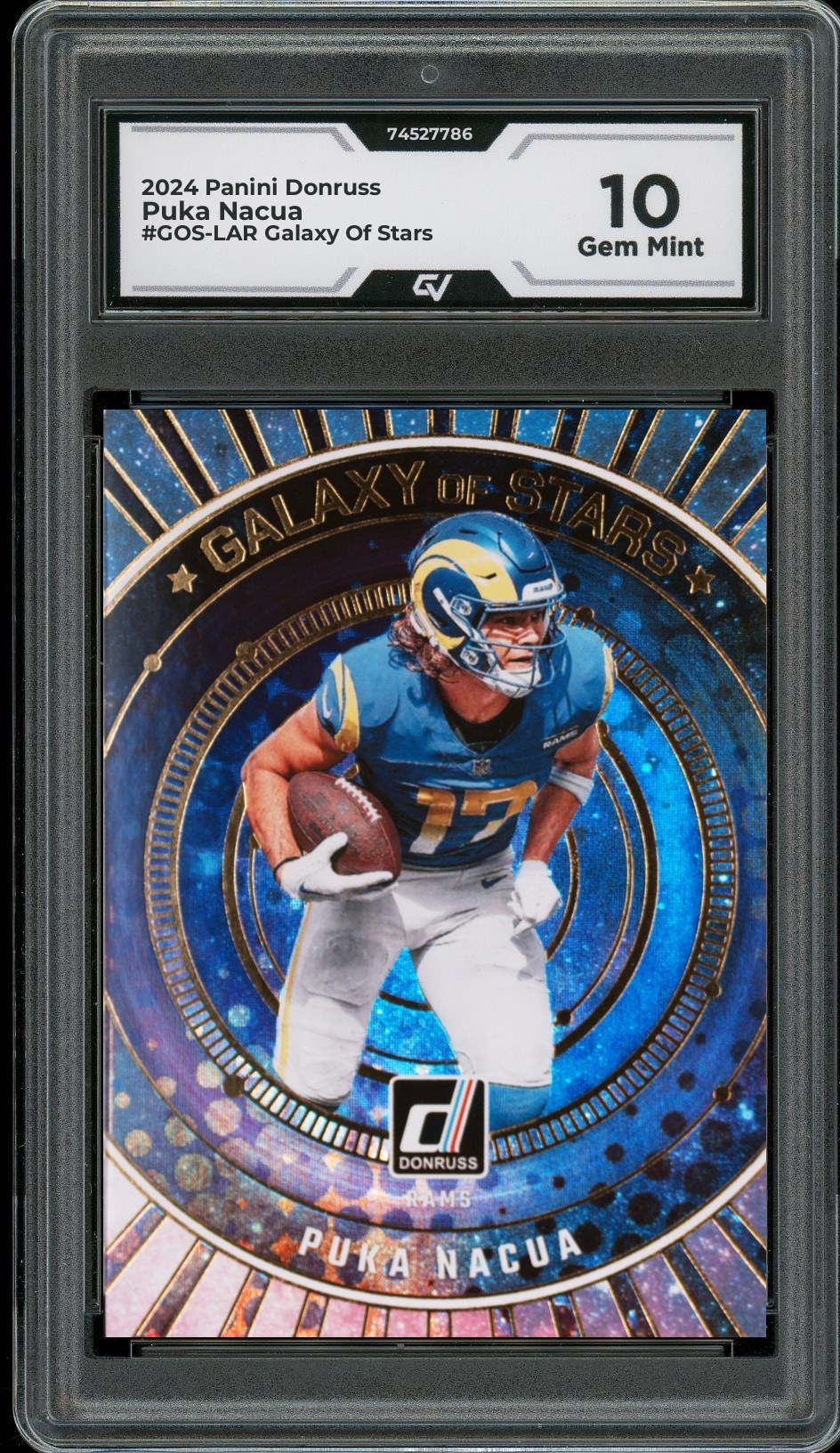 2024 Panini Donruss #GOS-LAR Puka Nacua Galaxy Of Stars Rookie Card RC Graded 10 Gem Mint - Front