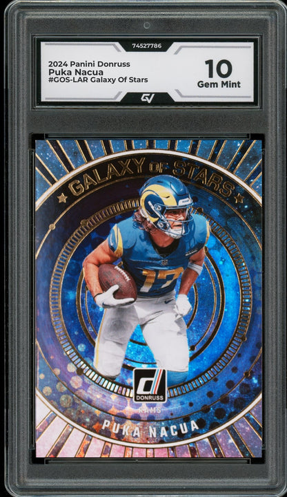 2024 Panini Donruss #GOS-LAR Puka Nacua Galaxy Of Stars Rookie Card RC Graded 10 Gem Mint - Front