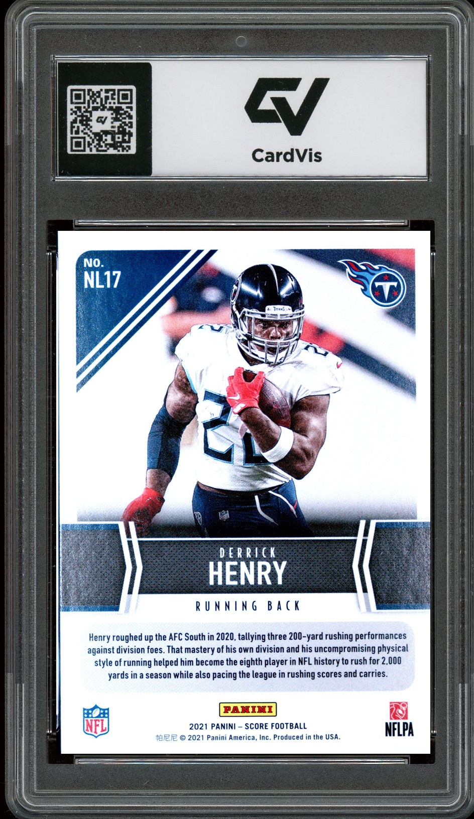 2021 Panini Score #NL17 Derrick Henry Next Level Stats Graded 10 Gem Mint - Back