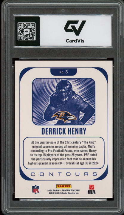 2025 Panini Phoenix #3 Derrick Henry Contours Graded 10 Gem Mint - Back