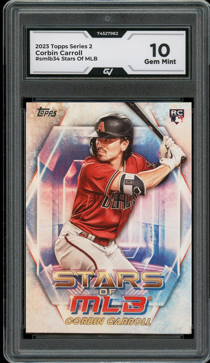 2023 Topps Series 2 #smlb34 Corbin Carroll Stars Of MLB Rookie Card RC Graded 10 Gem Mint - Front