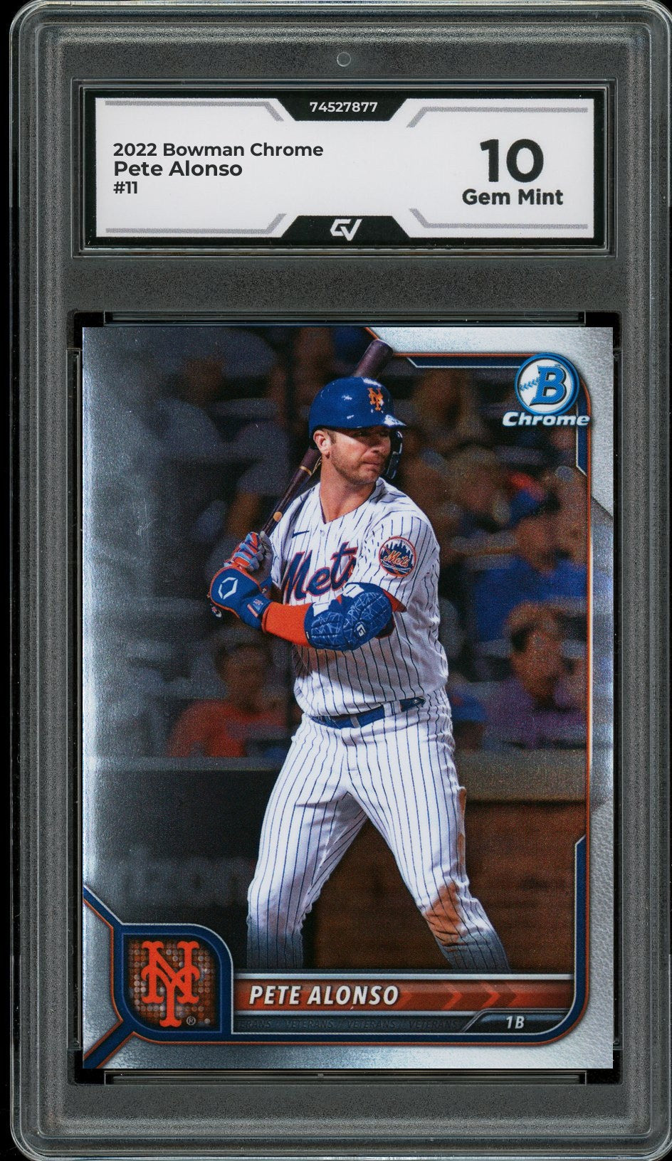 2022 Bowman Chrome #11 Pete Alonso Graded 10 Gem Mint - Front