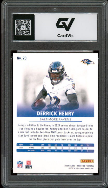 2024 Panini Prestige #23 Derrick Henry Diamond Xtra Points Graded 10 Gem Mint - Back