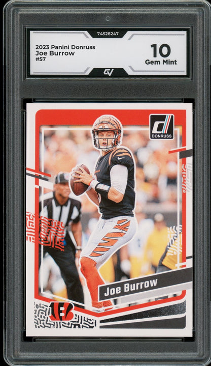 2023 Panini Donruss #57 Joe Burrow Graded 10 Gem Mint - Front